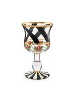 MacKenzie-Childs maypole black wine glass