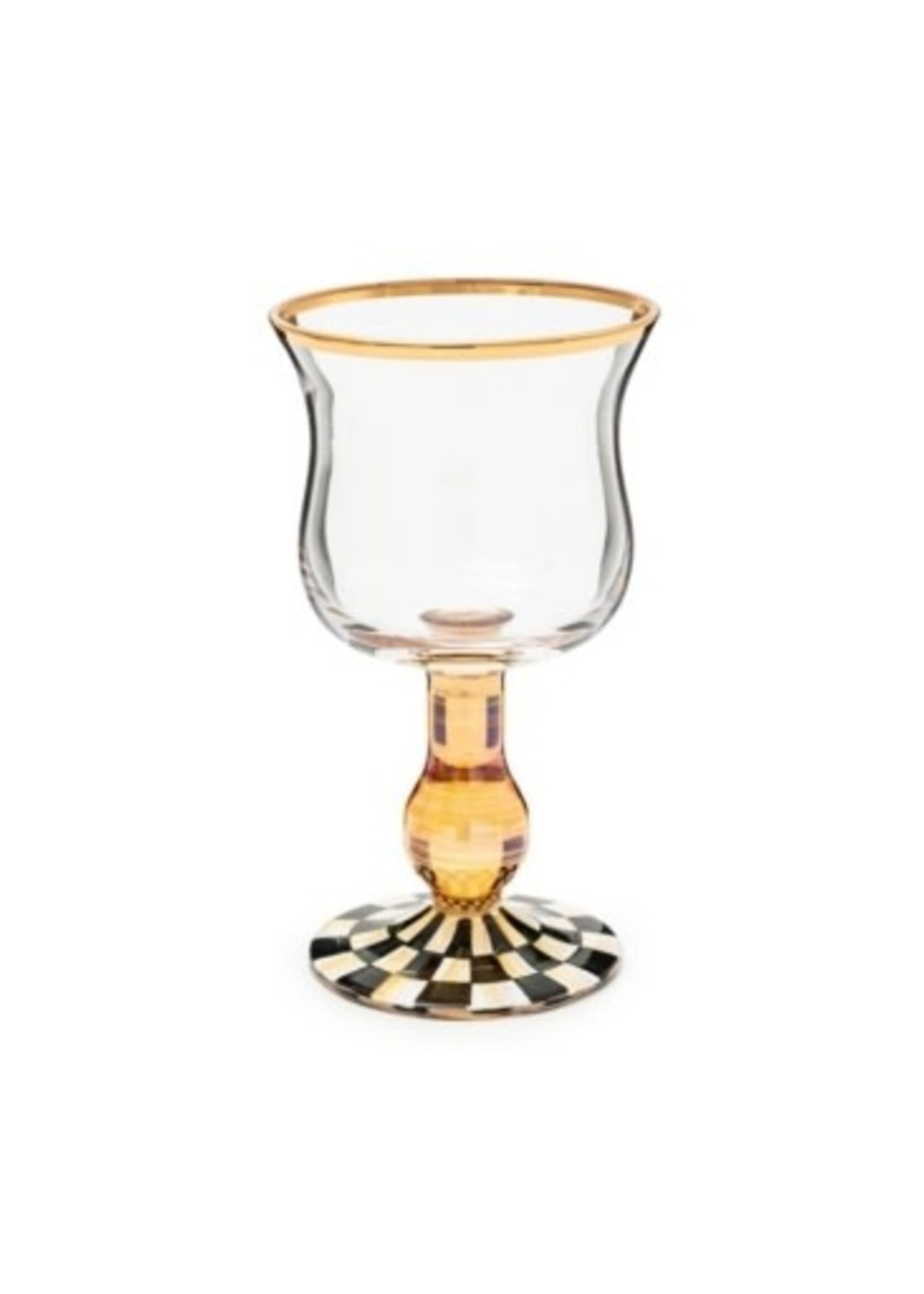 MacKenzie-Childs courtly check wine glass