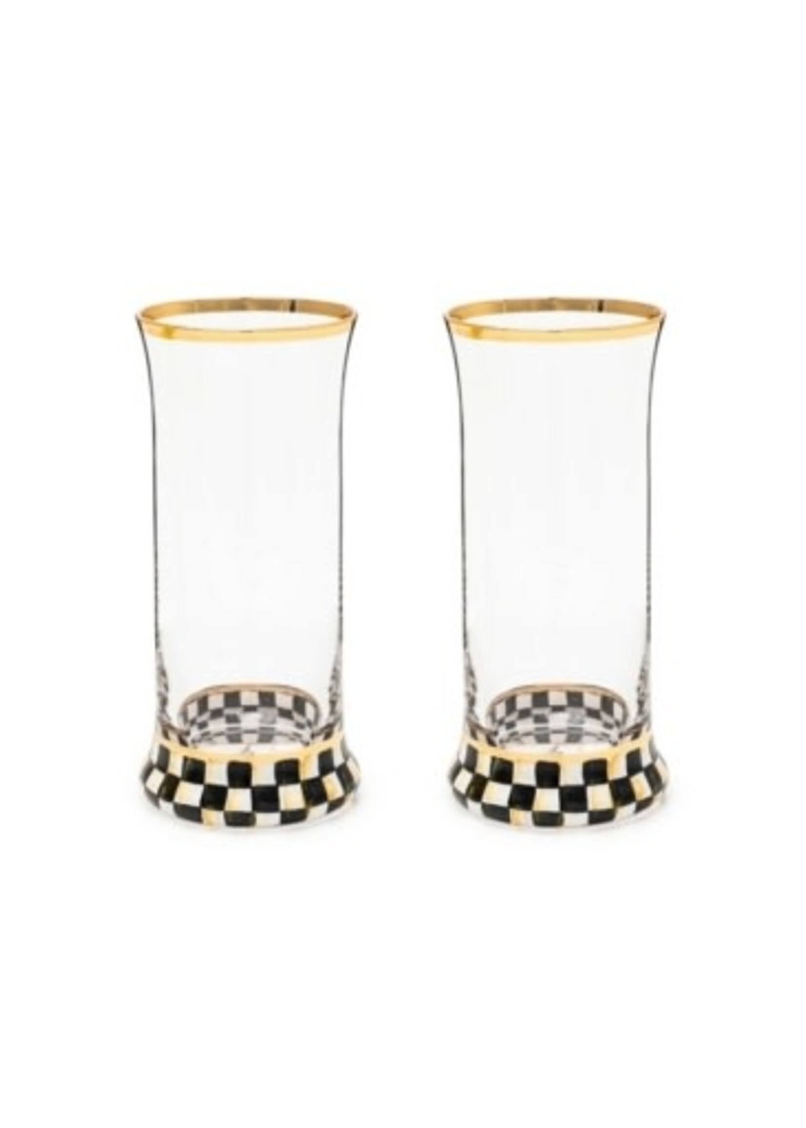 MacKenzie-Childs courtly check highball glass, set of 2