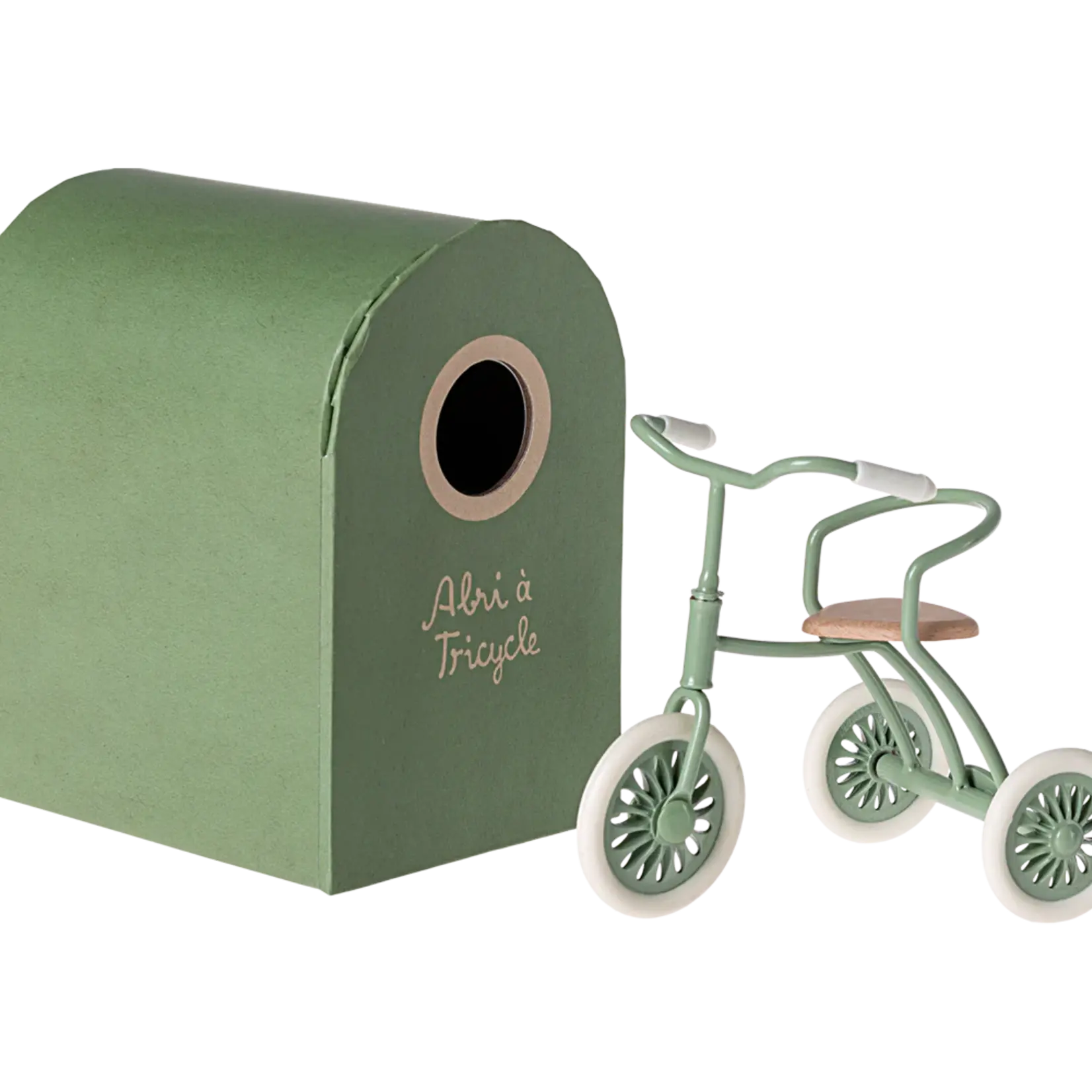 Maileg USA Abri à tricycle, Mouse - Green