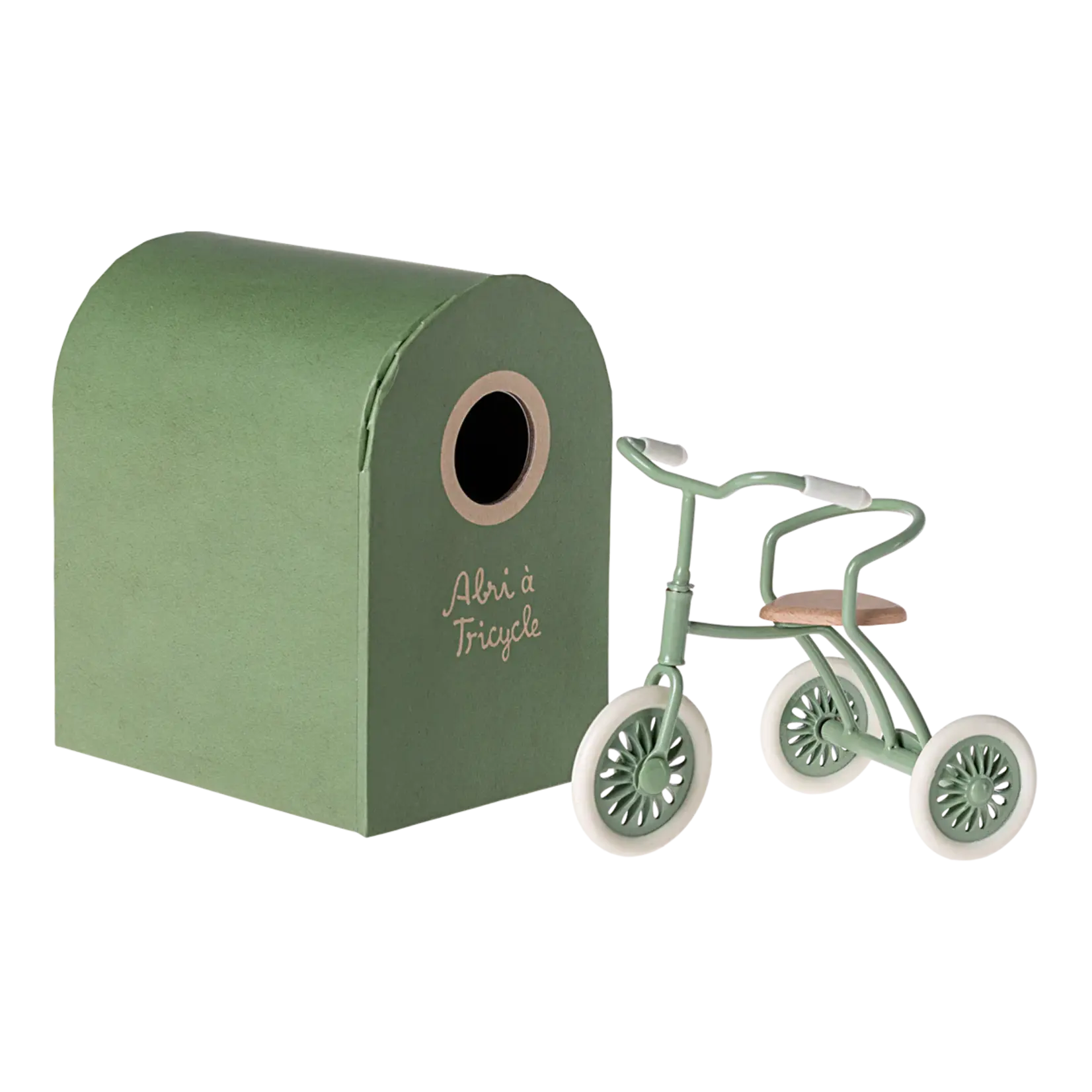 Maileg USA Abri à tricycle, Mouse - Green