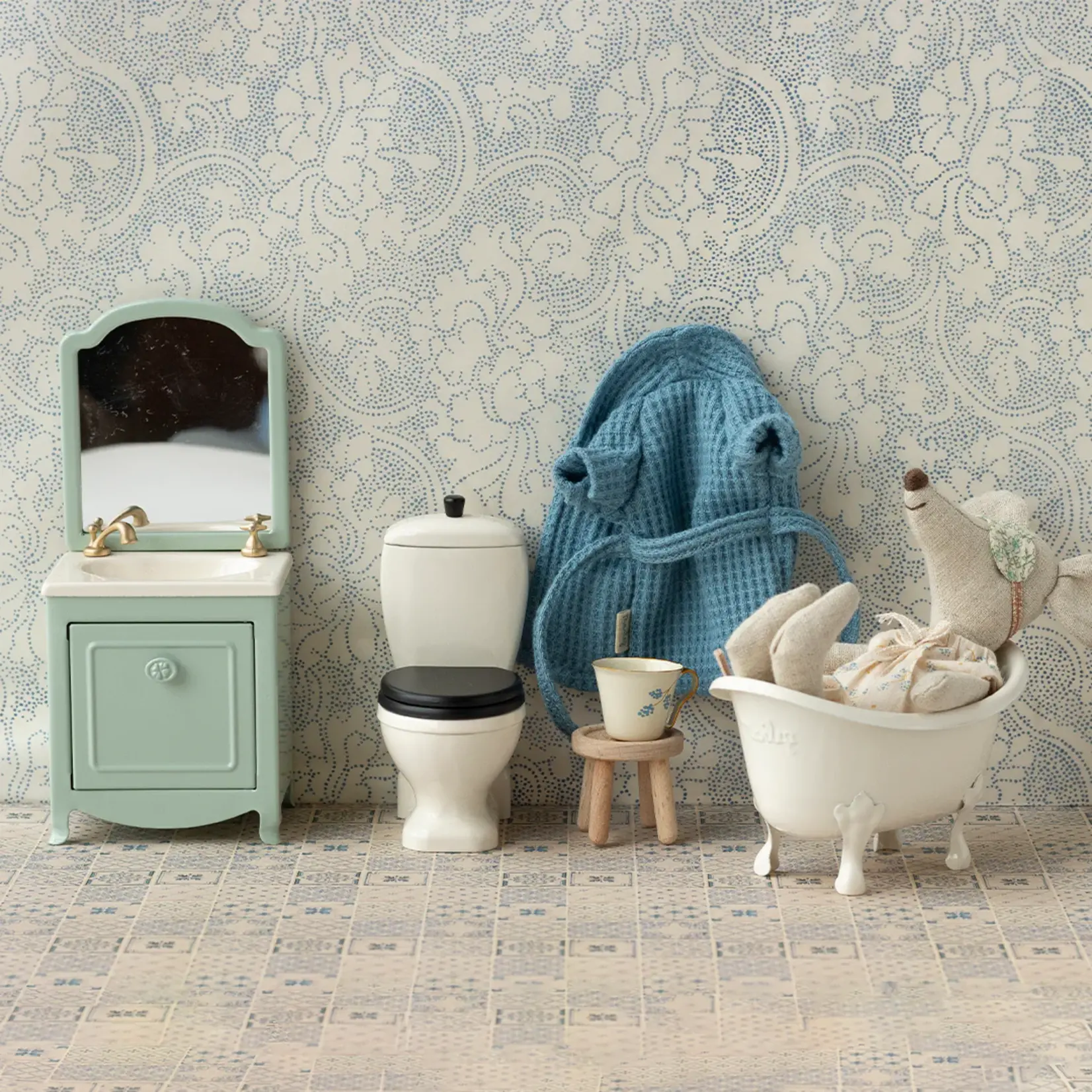 Maileg USA Sink dresser, Mouse - Mint