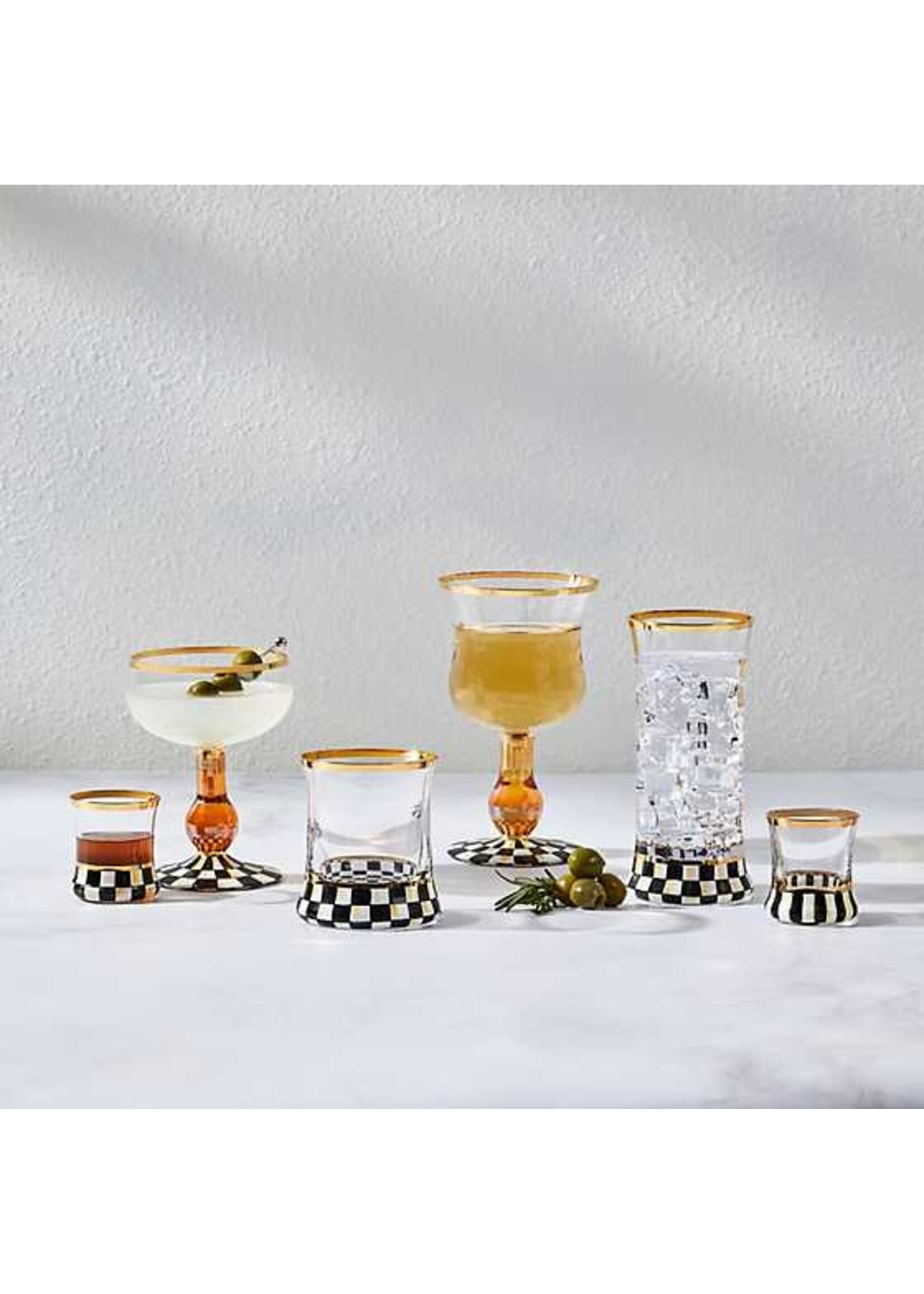 MacKenzie-Childs courtly check shot glass