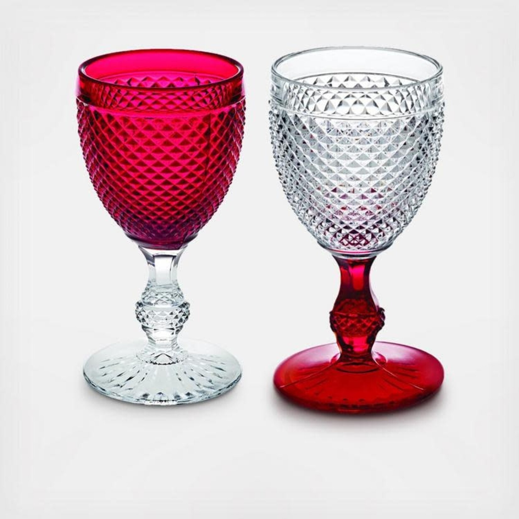 Vista Alegre Bicos Bicolor GobletWith Red Top