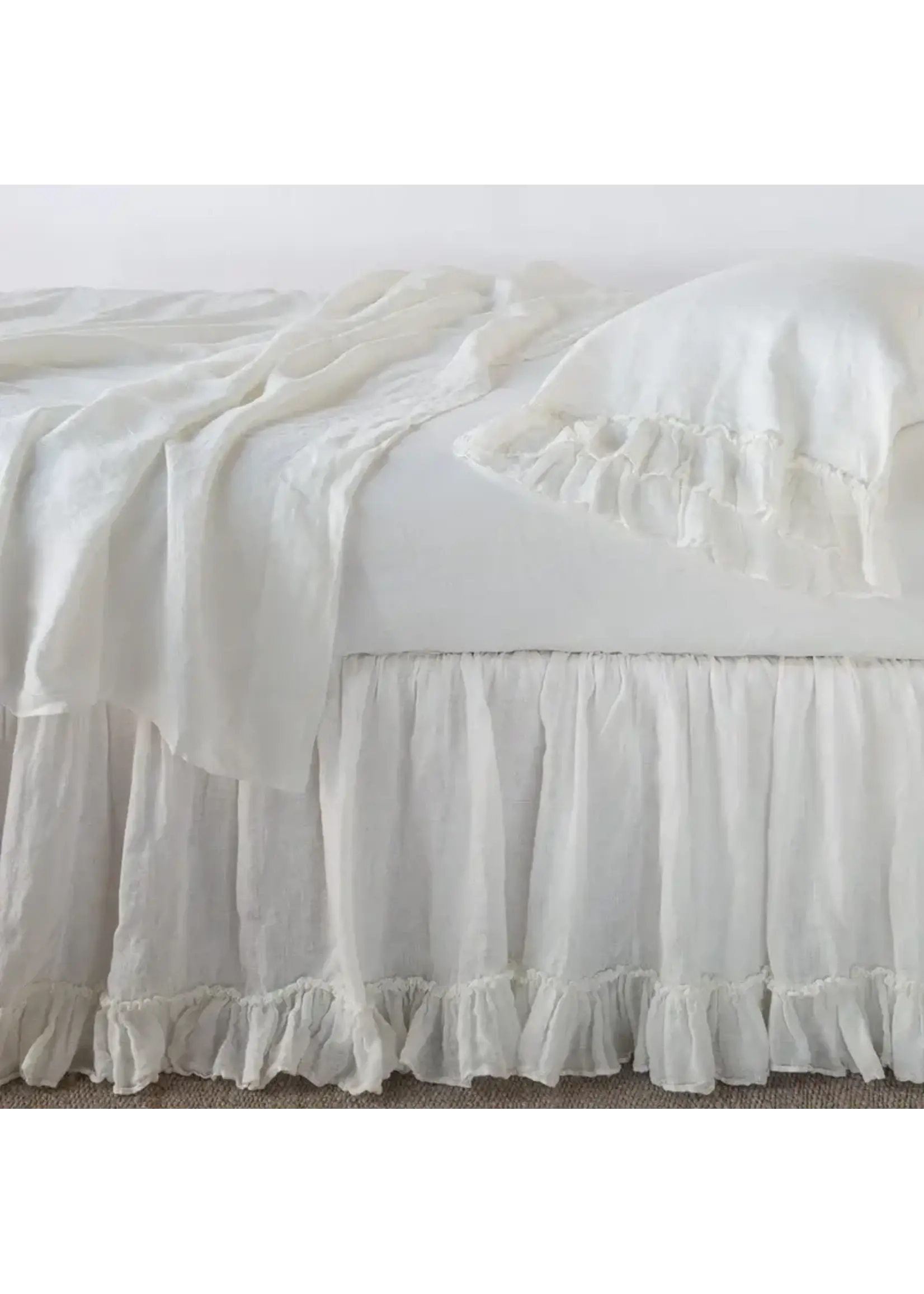 Bella Notte Linen Bedskirt Full/Queen Winter White