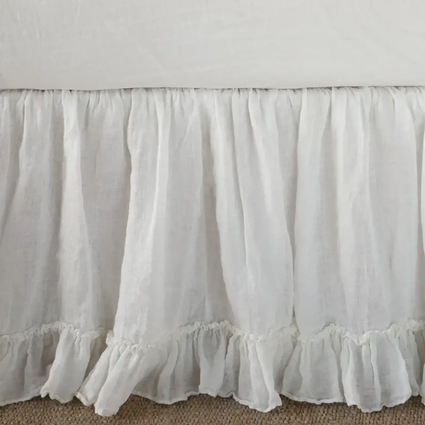 Bella Notte Linen Bedskirt Full/Queen Winter White
