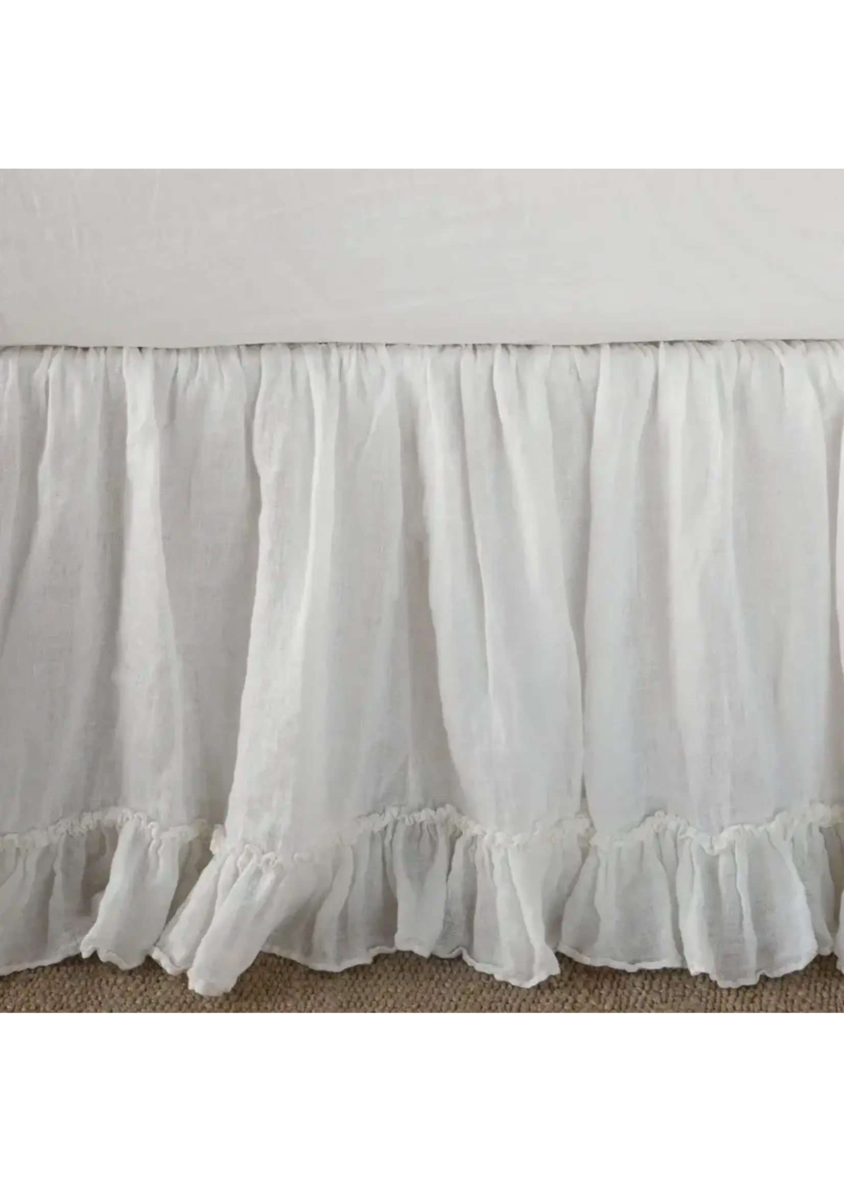 Bella Notte Linen Bedskirt Full/Queen Winter White