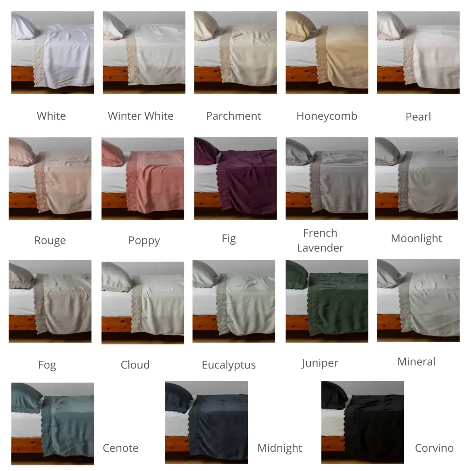 Bella Notte Madera Luxe with Donella Lace Pillowcase (Single)