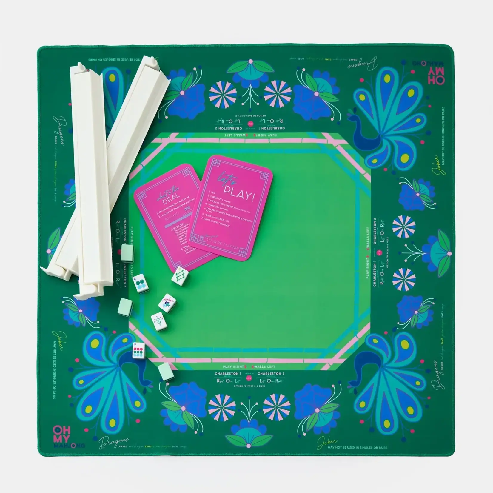 Oh My Mahjong Birdie Green Mahjong Mat