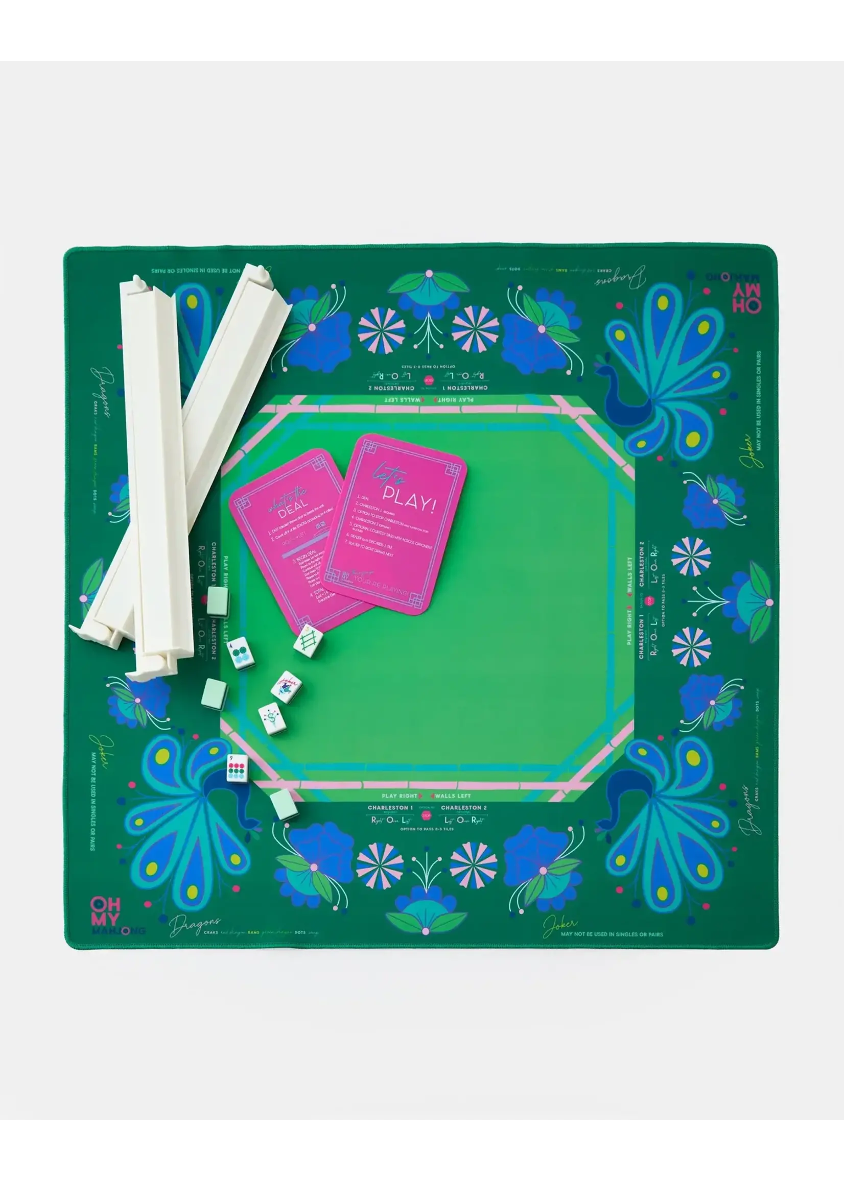 Oh My Mahjong Birdie Green Mahjong Mat