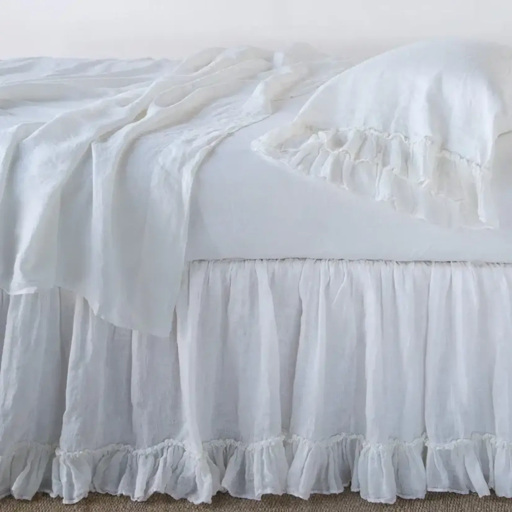 Bella Notte Linen Whisper Eastern King Dust Ruffle Panels White