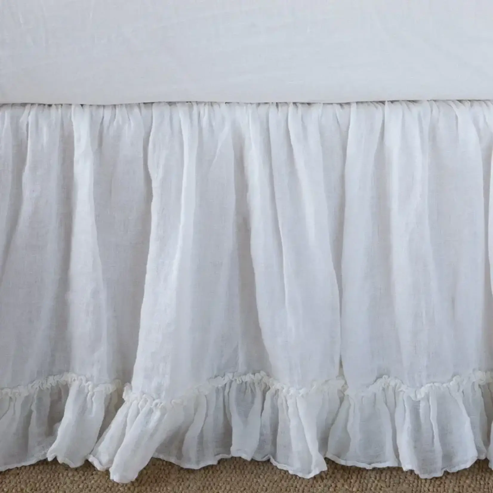 Bella Notte Linen Whisper Eastern King Dust Ruffle Panels White