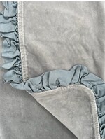 Bella Notte Velvet Baby Blanket  with Satin Ruffle Mineral