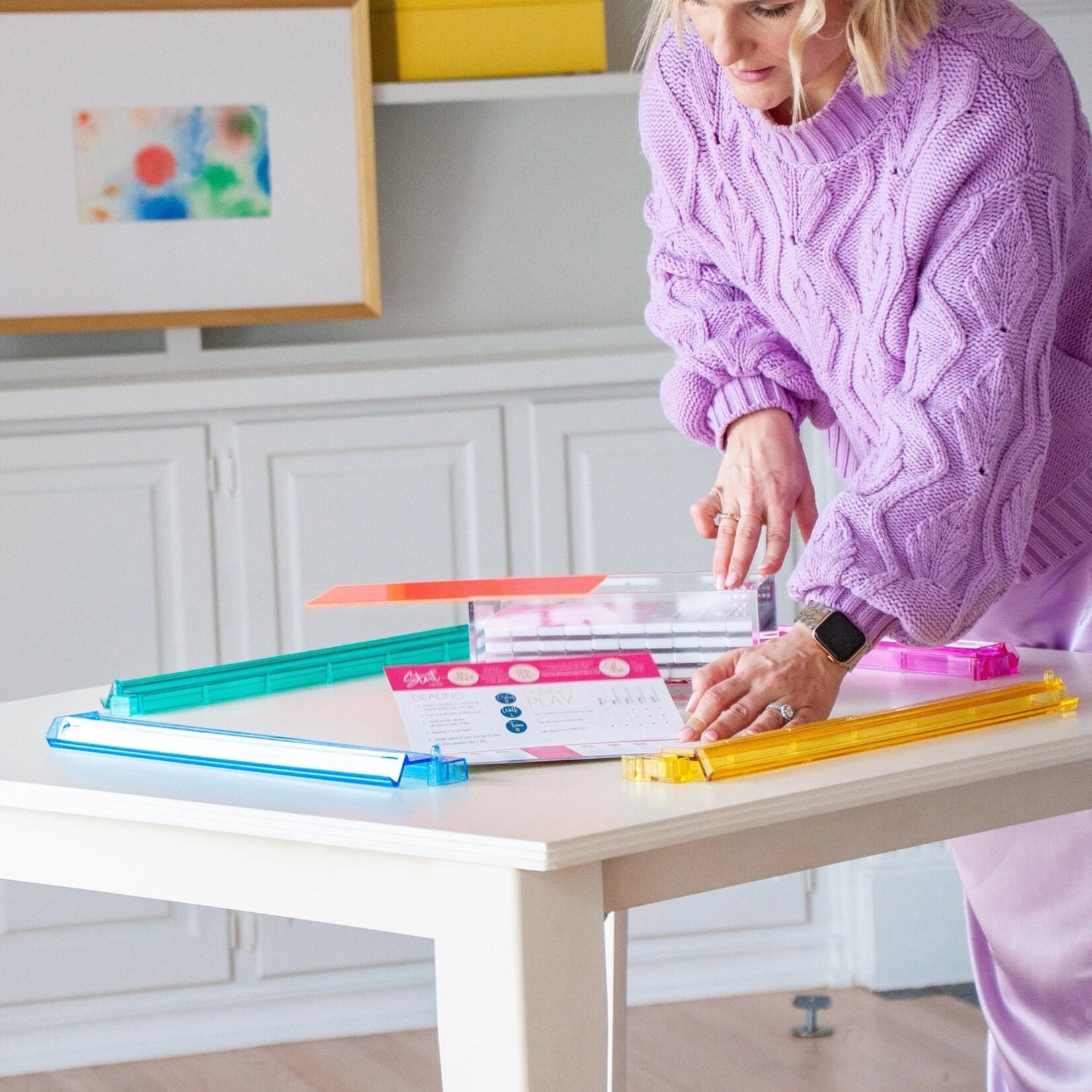 Oh My Mahjong Multicolor Acrylic Rack and Pusher Set
