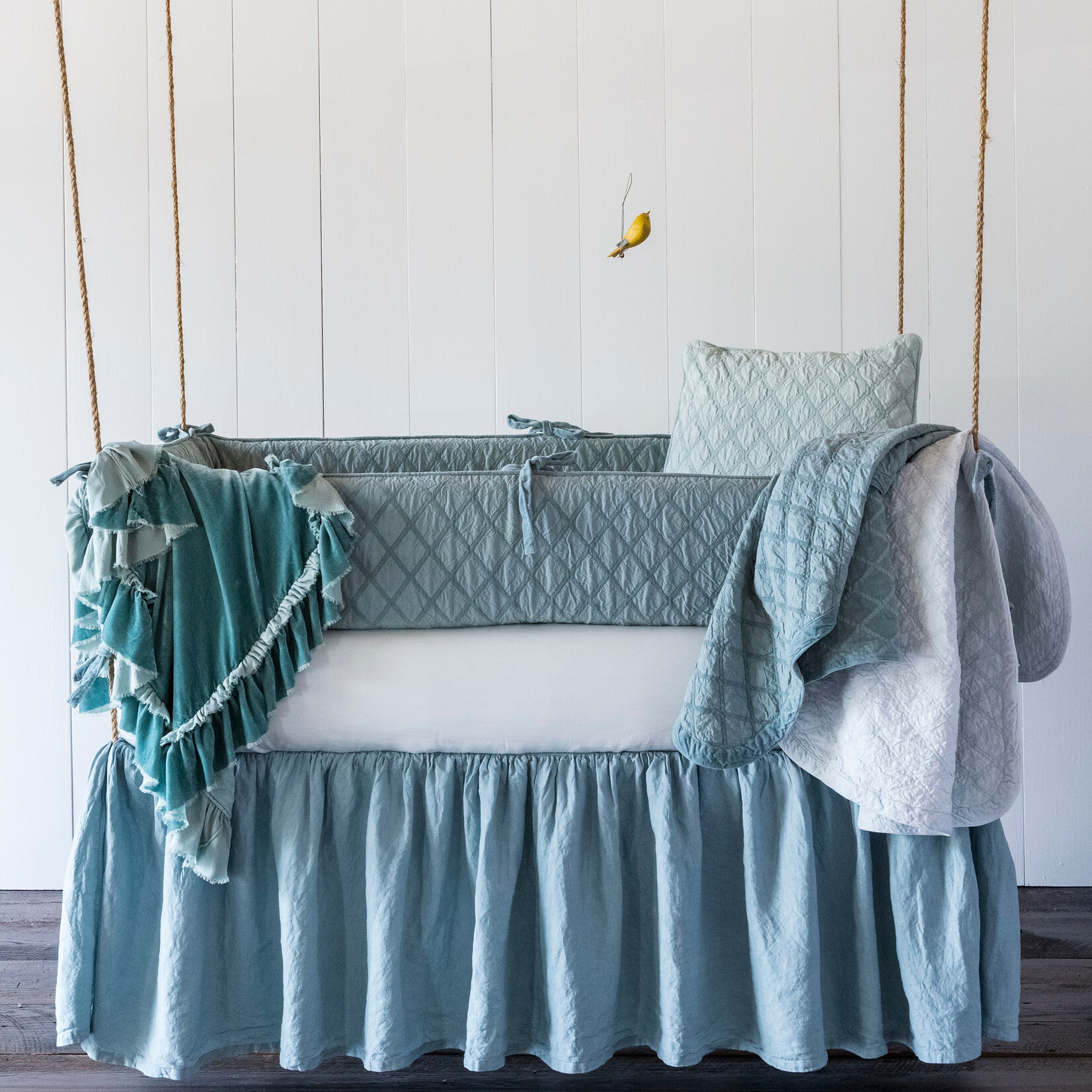 Bella Notte Silk Velvet Quilted Crib Bumper