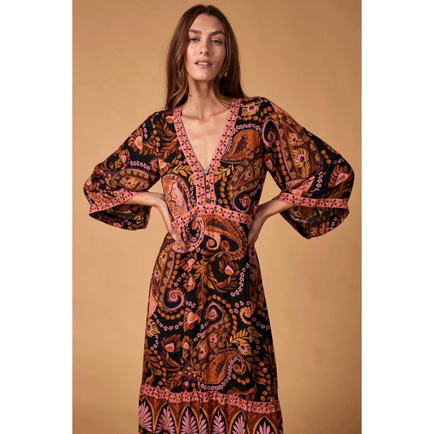 Nine Lives Bazaar Pink Noir Empire Dress