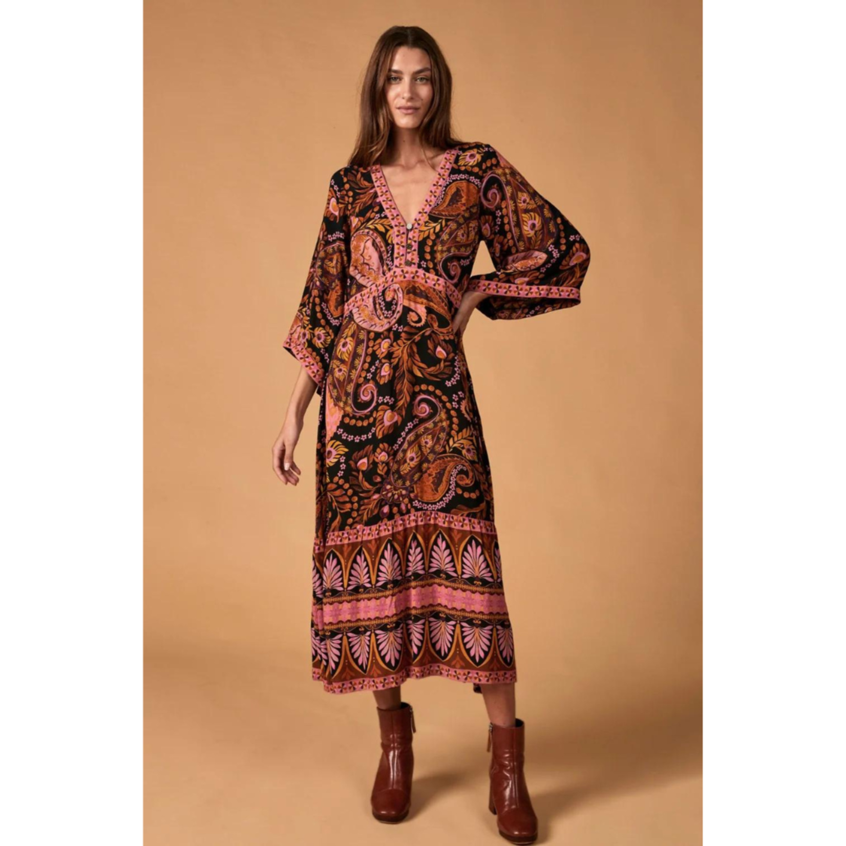 Nine Lives Bazaar Pink Noir Empire Dress