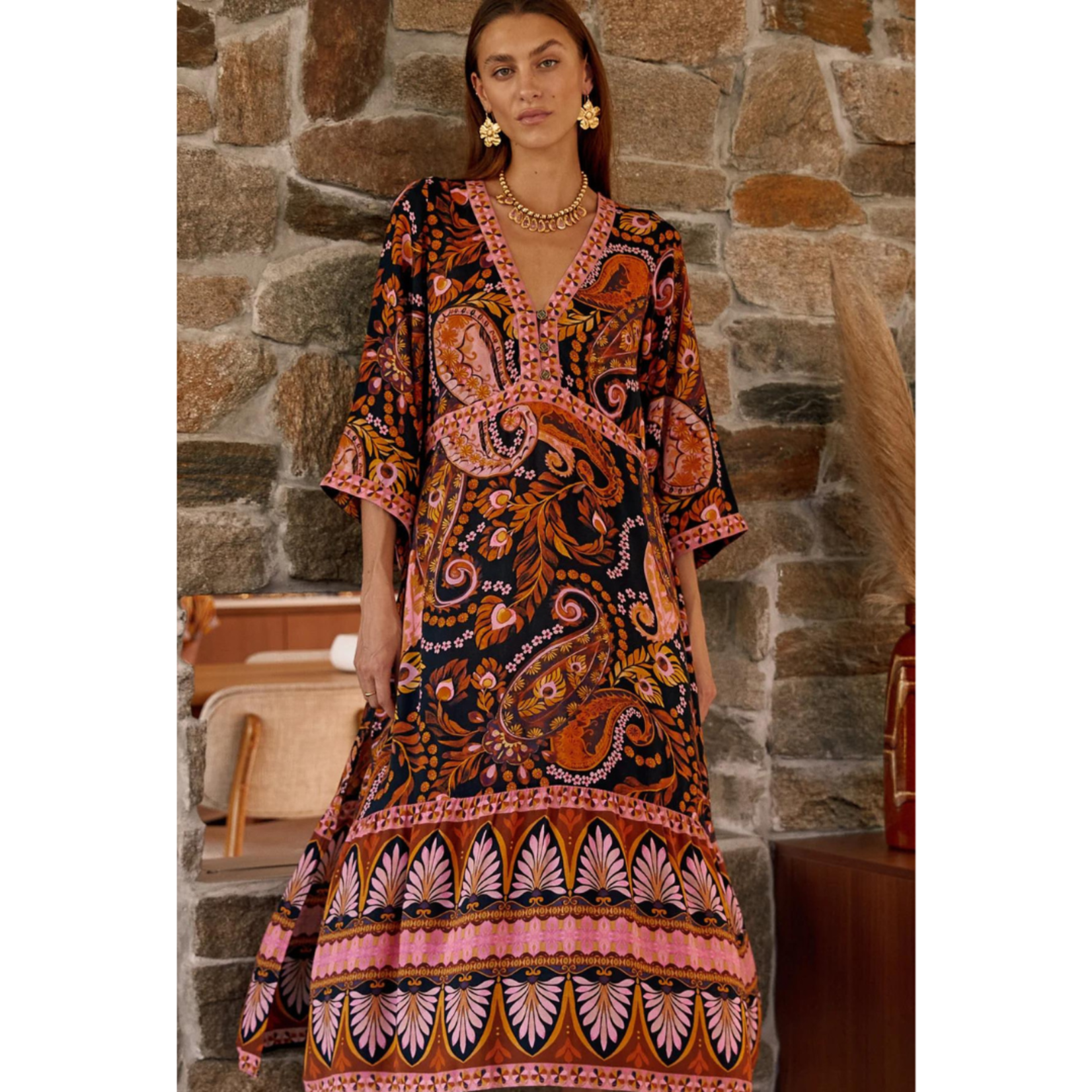 Nine Lives Bazaar Pink Noir Empire Dress
