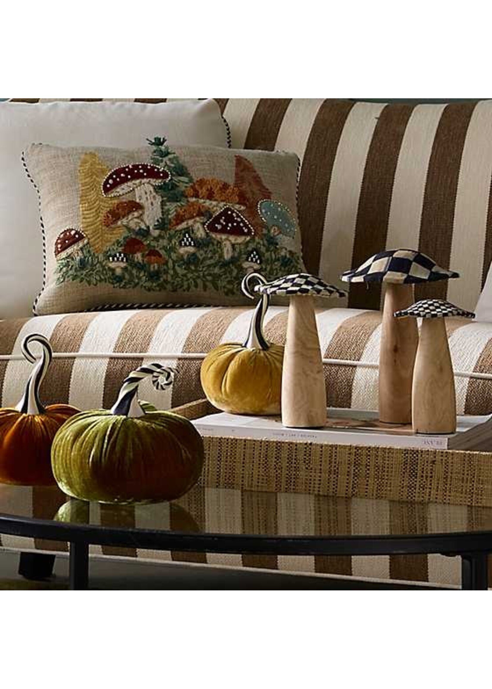 MacKenzie-Childs autumnology vanilla twisted stem velvet pumpkin