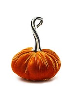 MacKenzie-Childs autumnology orange twisted stem velvet pumpkin