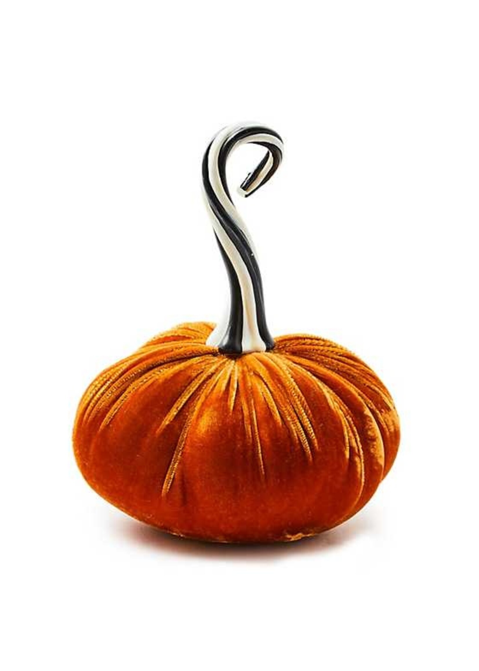 MacKenzie-Childs autumnology orange twisted stem velvet pumpkin