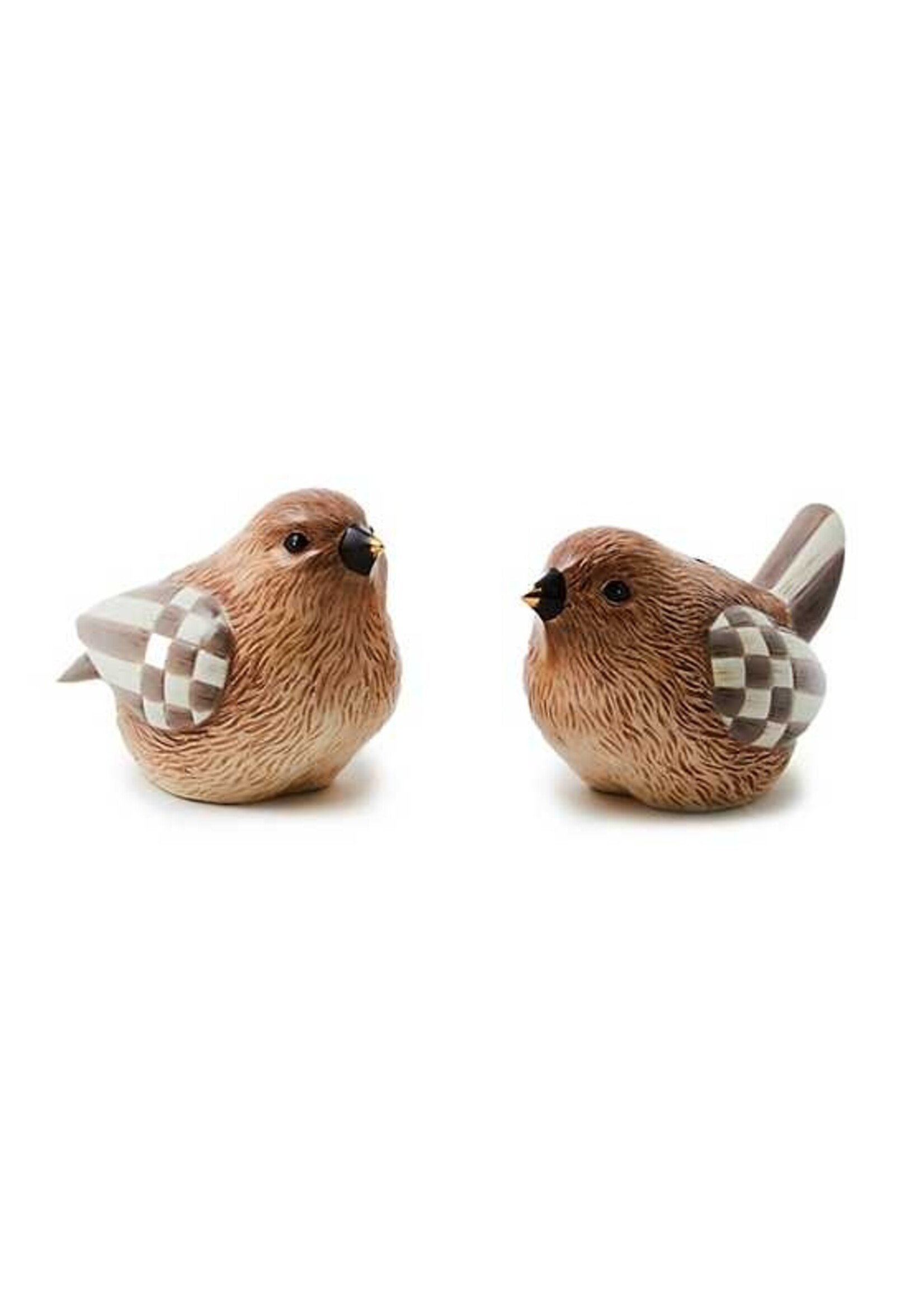 MacKenzie-Childs autumnology ceramic bird salt & pepper set