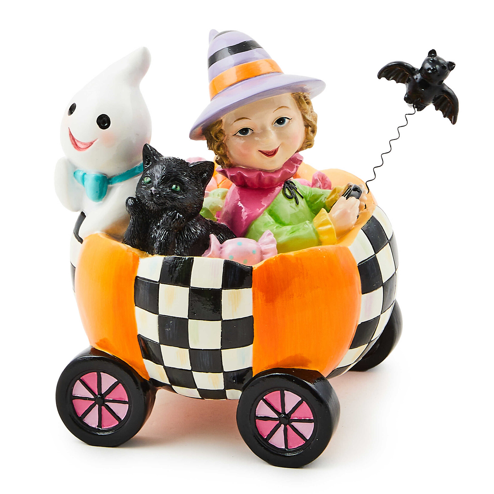 MacKenzie-Childs trick or treat friends in cart figurine