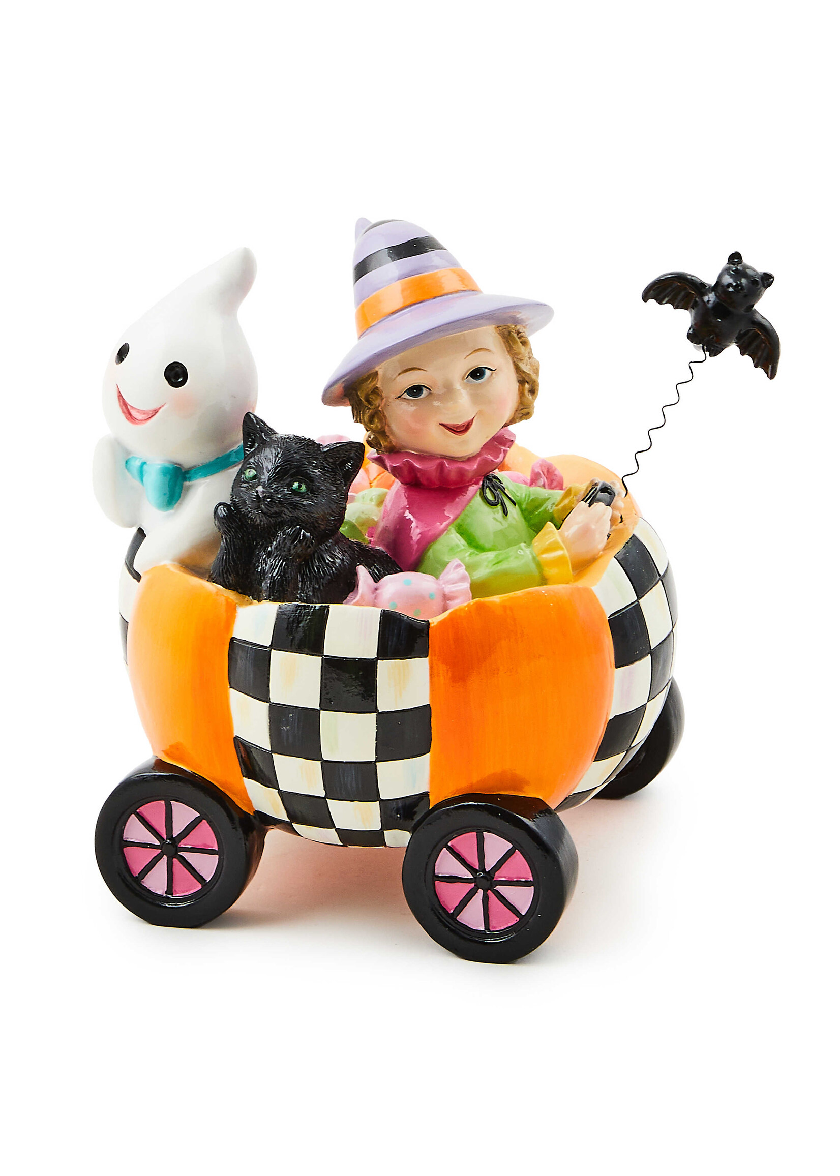 MacKenzie-Childs trick or treat friends in cart figurine