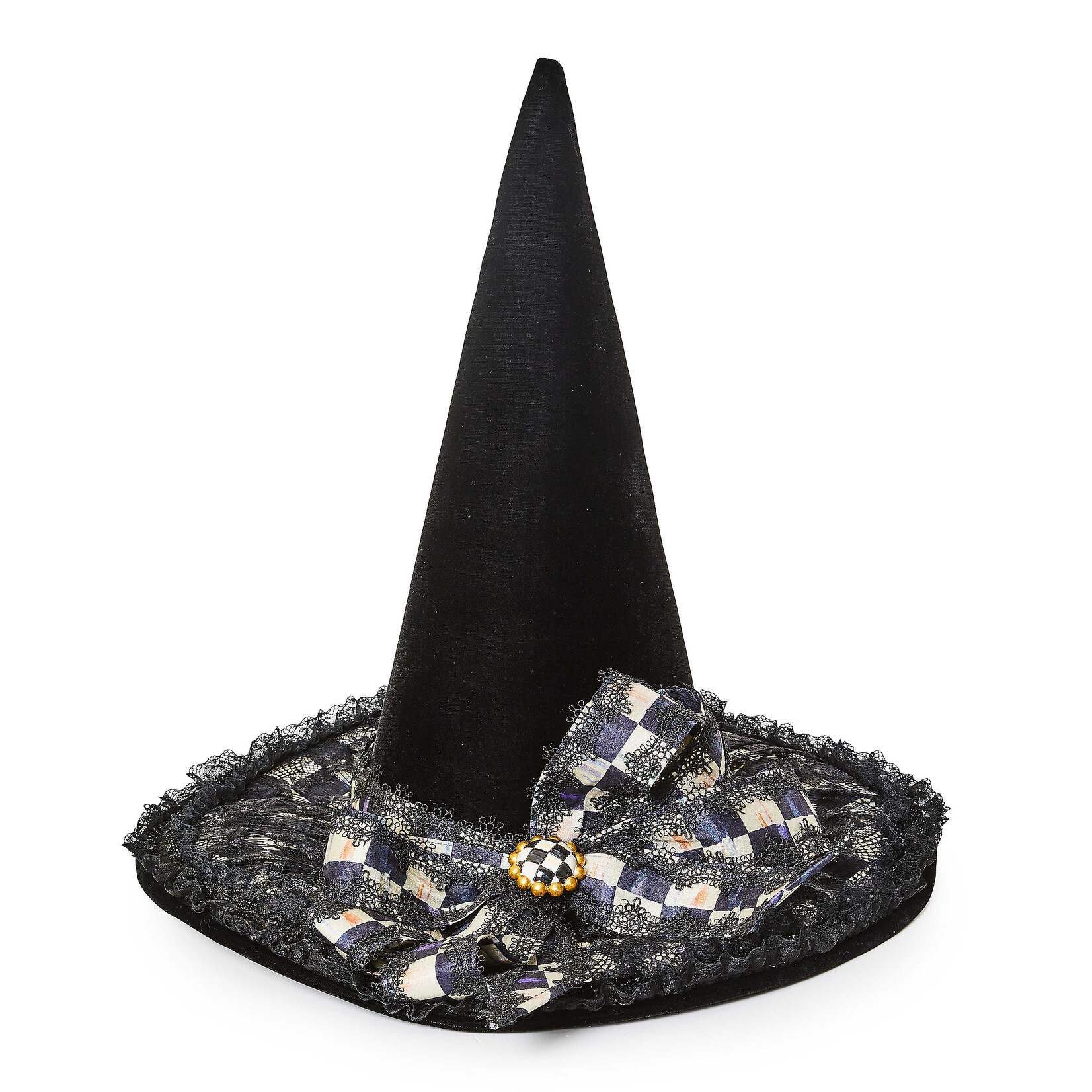 MacKenzie-Childs haunted house courtly check witch hat