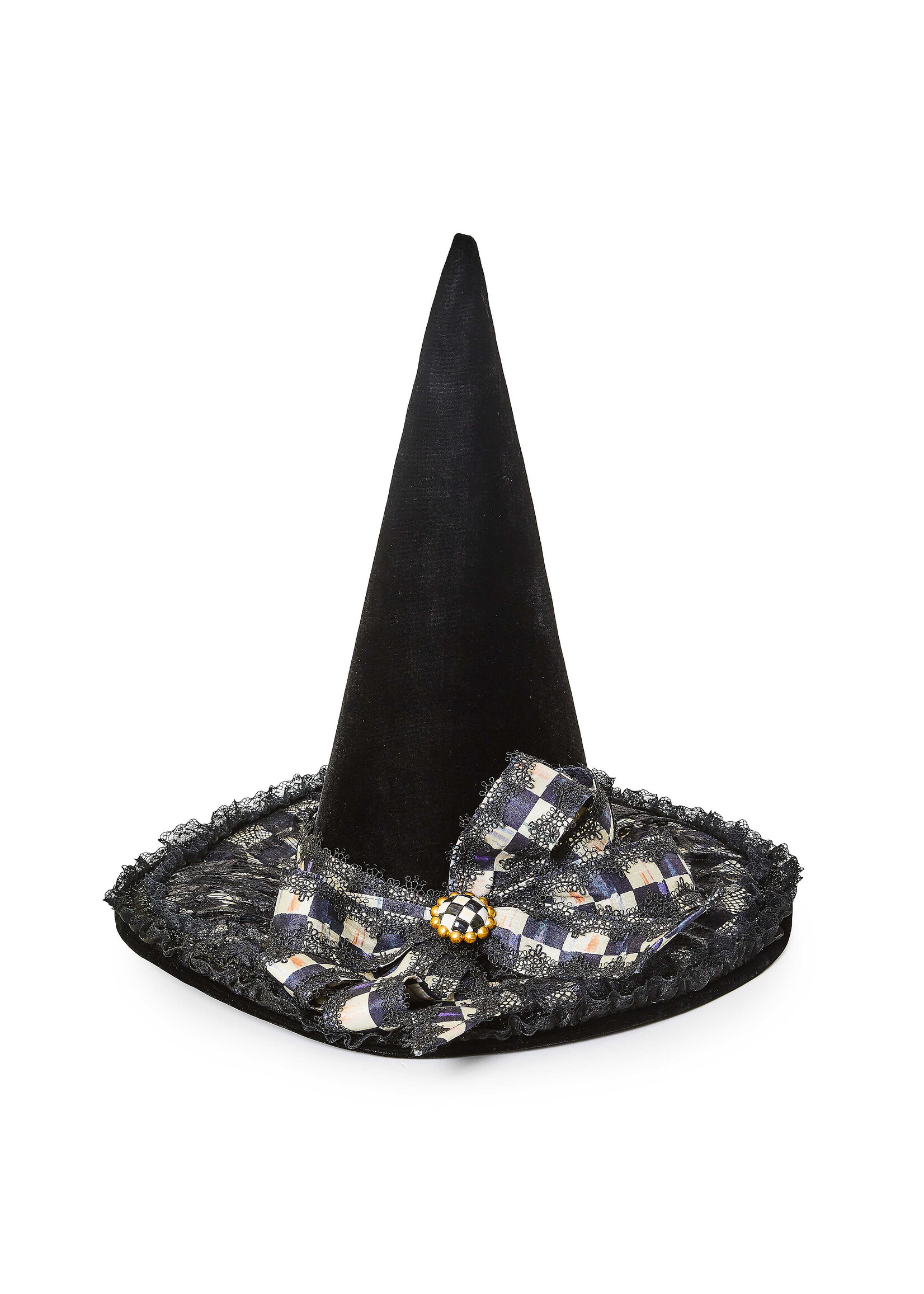 MacKenzie-Childs haunted house courtly check witch hat