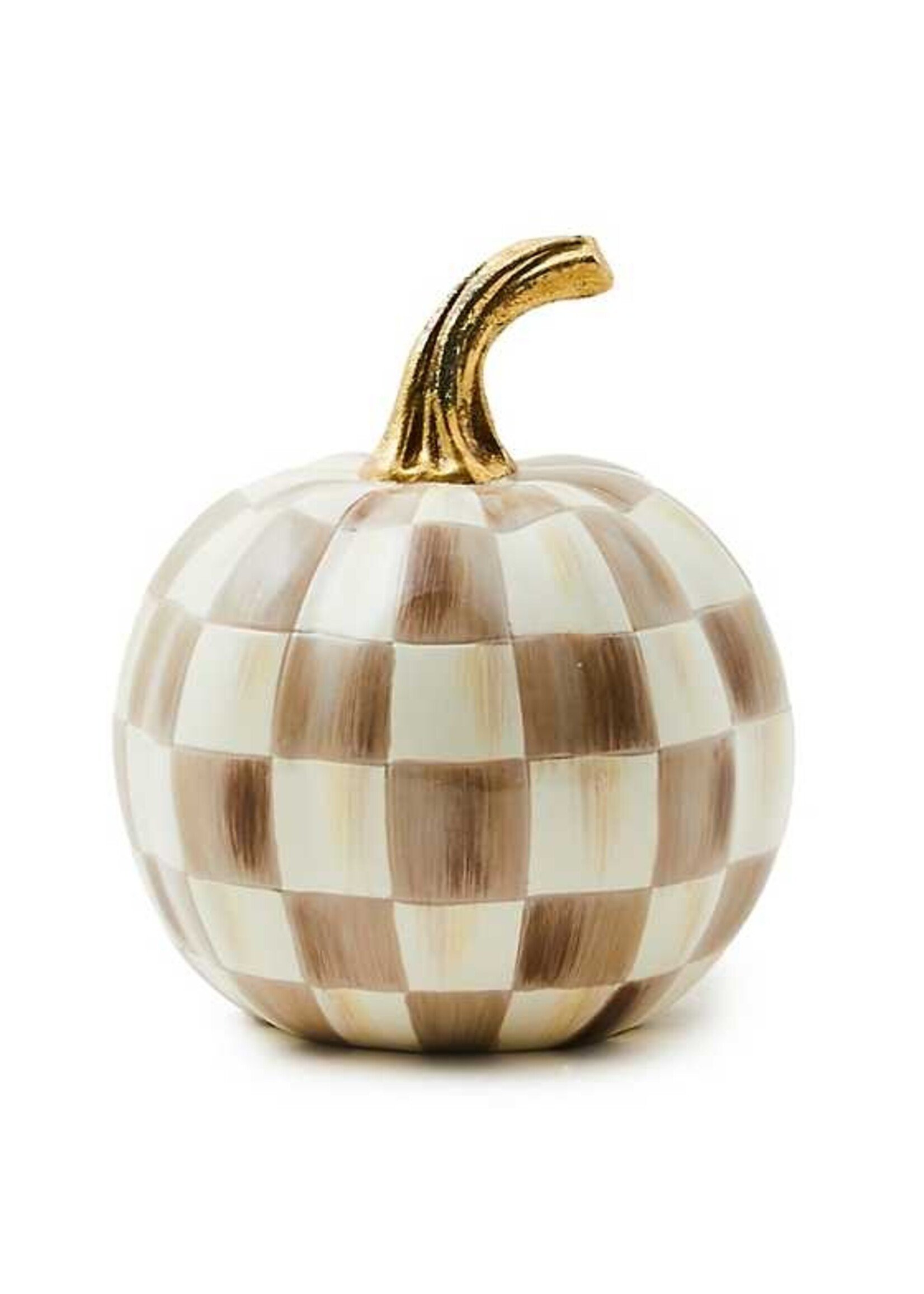 MacKenzie-Childs mocha check mini pumpkin