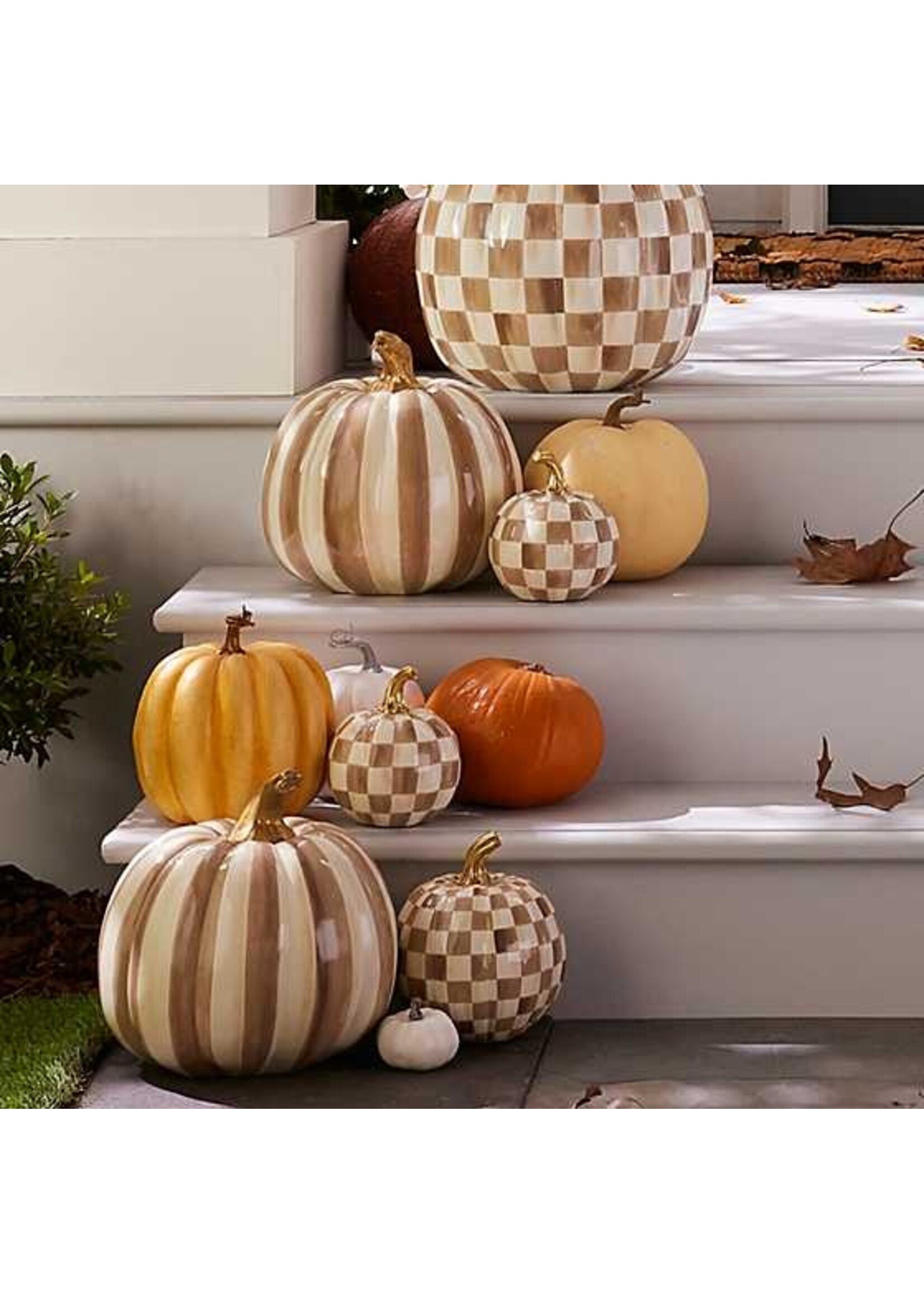 MacKenzie-Childs mocha check mini pumpkin