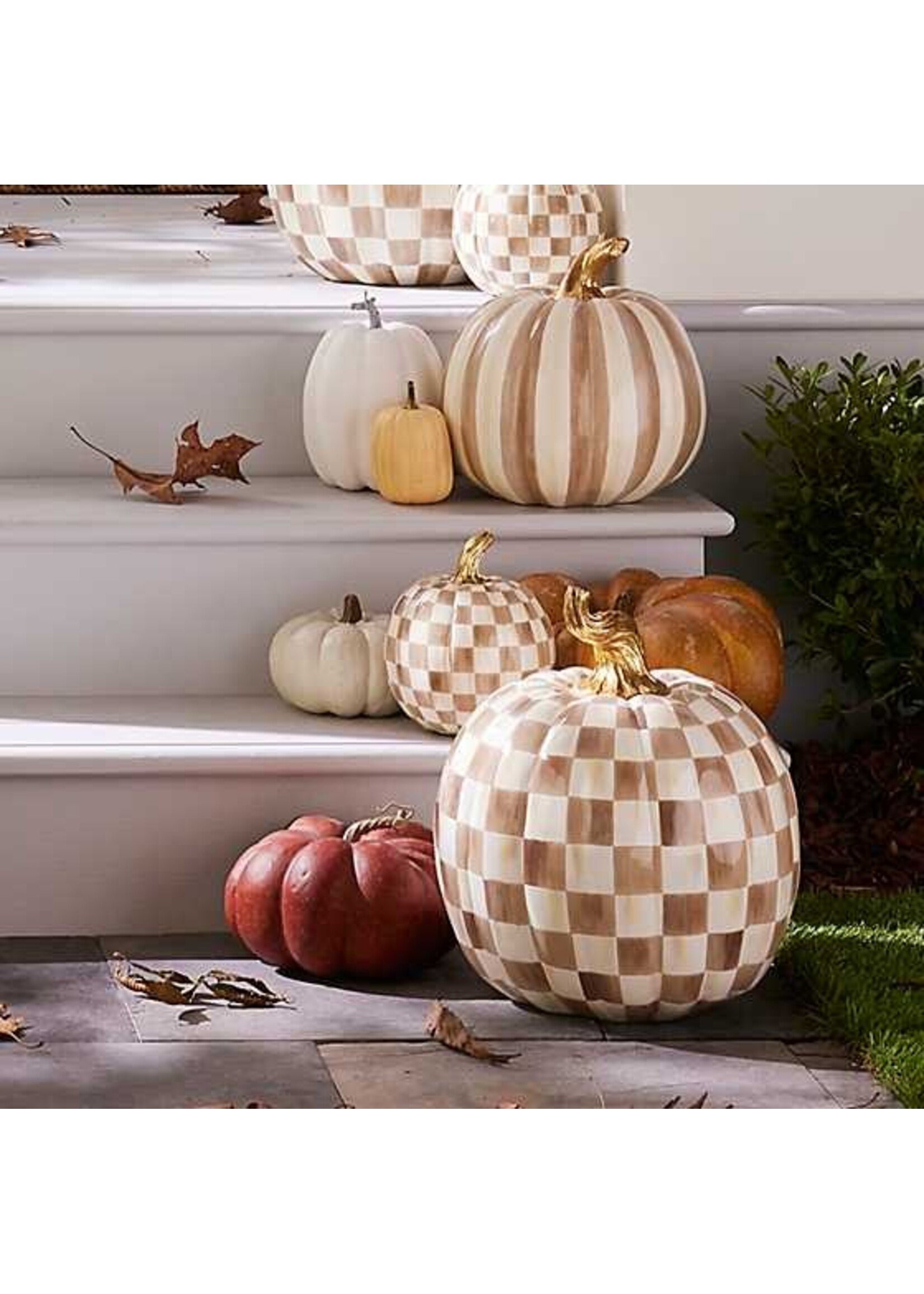 MacKenzie-Childs mocha check small pumpkin