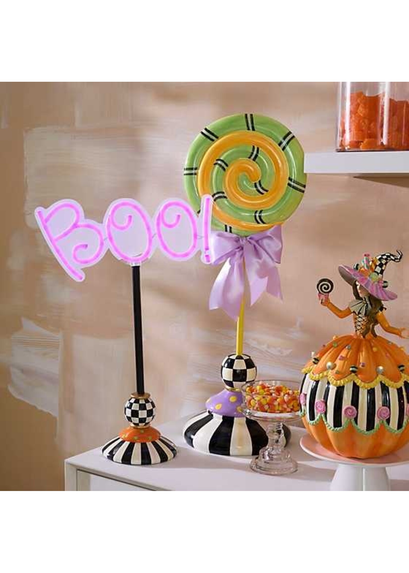 MacKenzie-Childs trick or treat large lollipop topiary