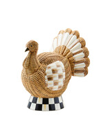 MacKenzie-Childs autumnology check basket weave turkey figurine