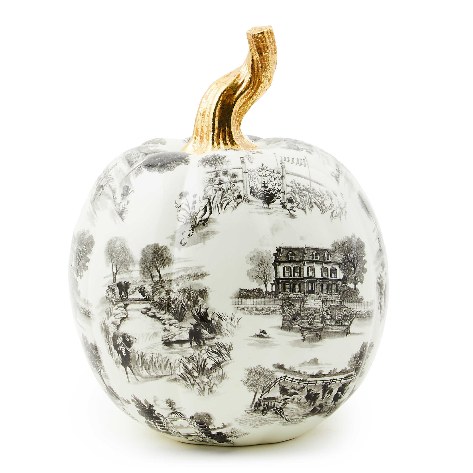 MacKenzie-Childs black toile small pumpkin