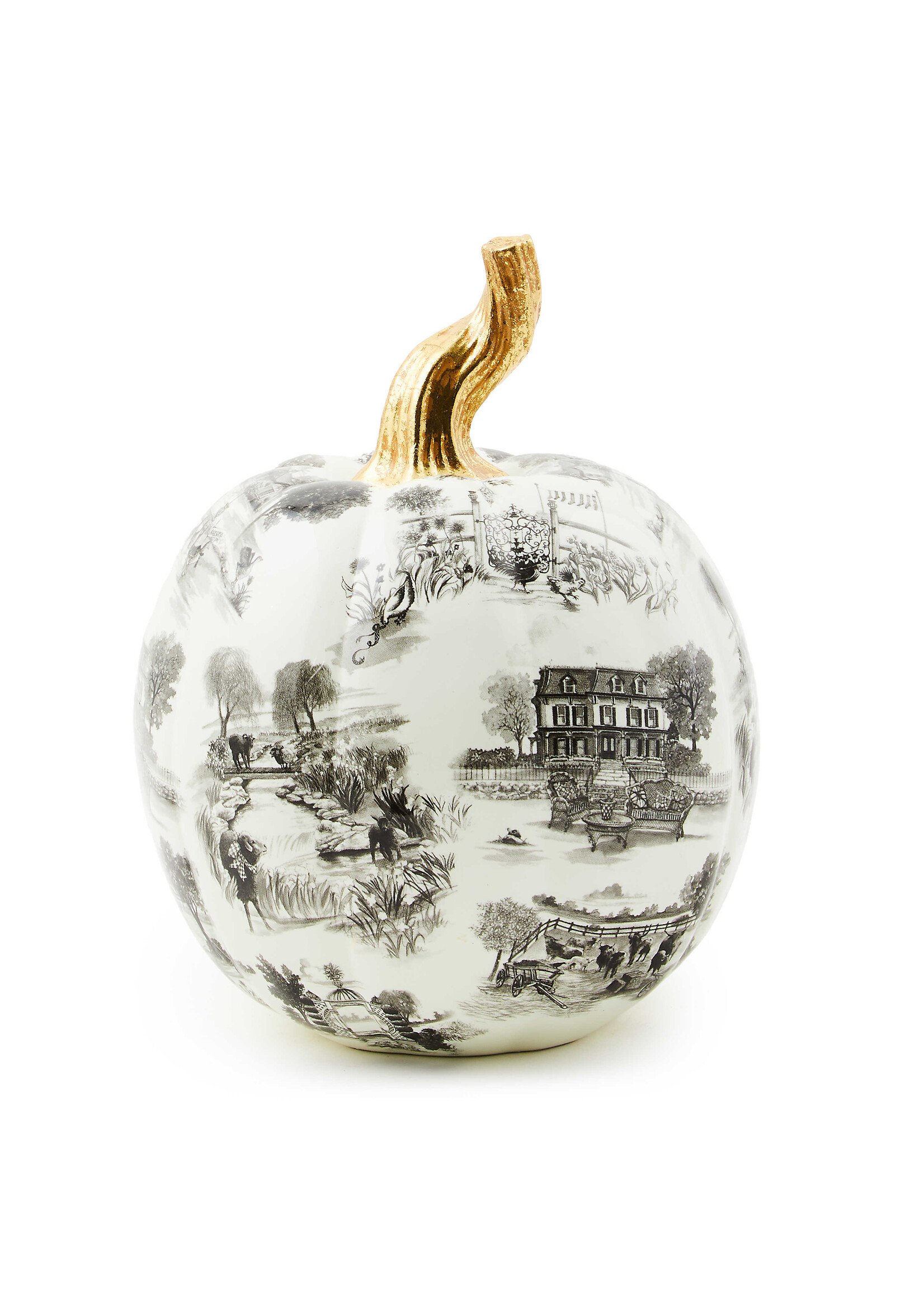 MacKenzie-Childs black toile small pumpkin