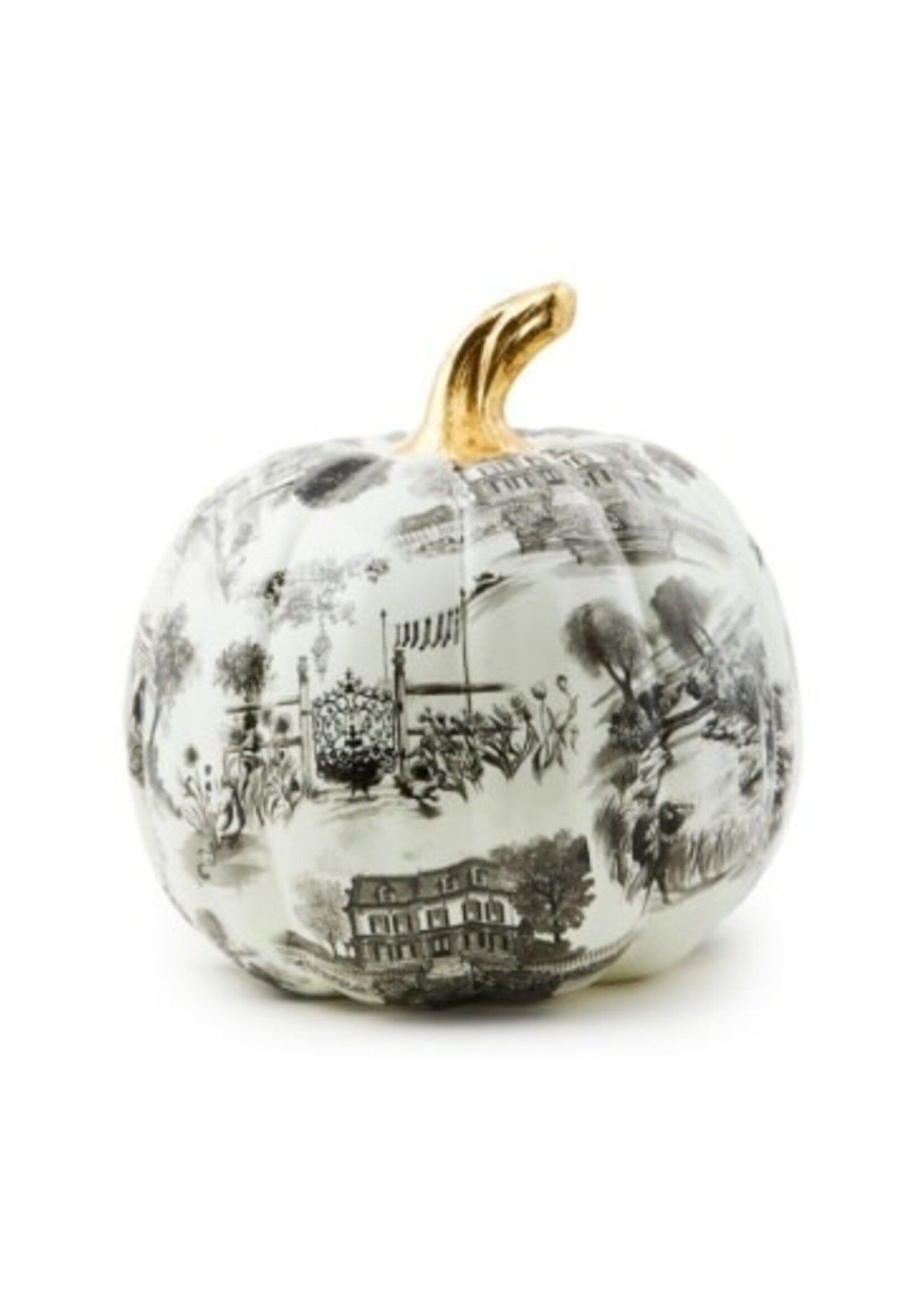 MacKenzie-Childs black toile large pumpkin