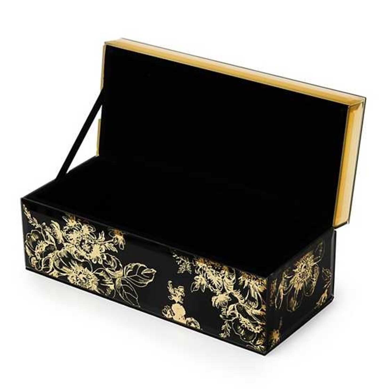 MacKenzie-Childs twilight toile decorative box with gold hinged lid