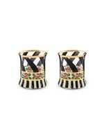 MacKenzie-Childs maypole black tumbler glass, set of 2