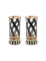 MacKenzie-Childs maypole black highball glass, set of 2