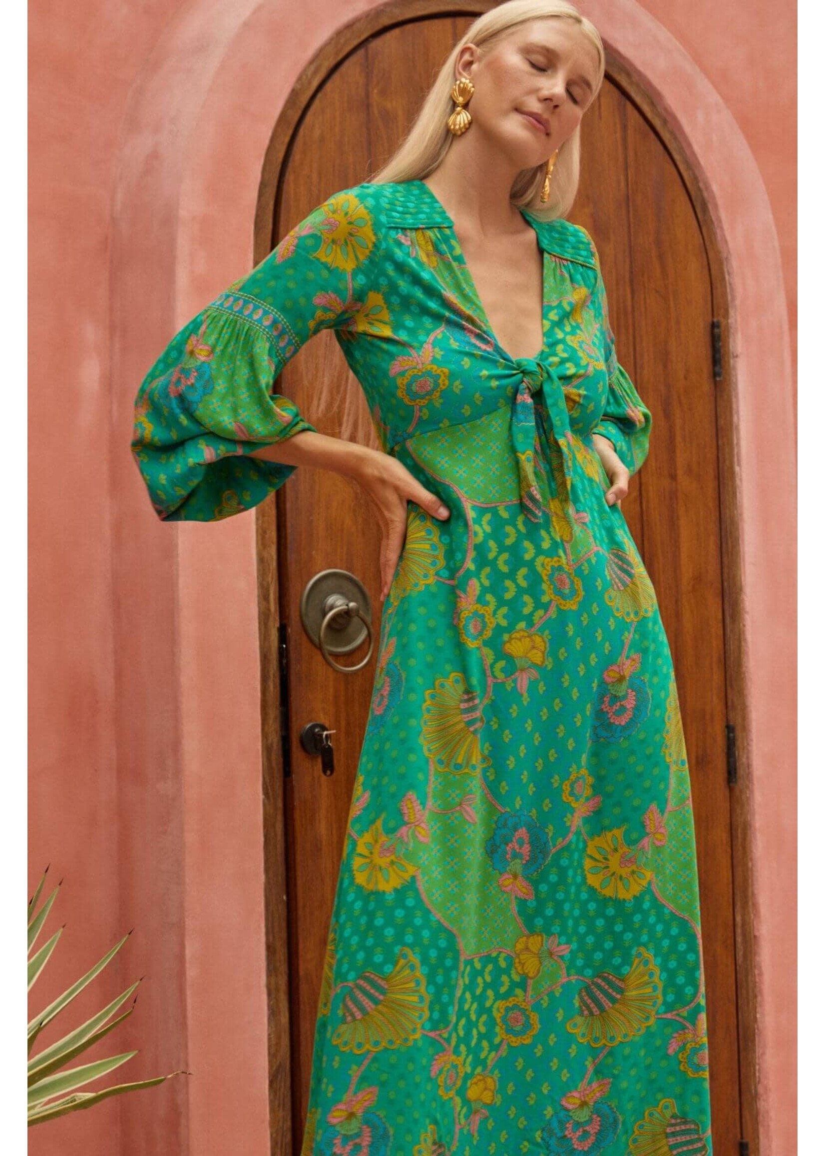 Nine Lives Bazaar Slow Dance Maxi Dress - Meadow