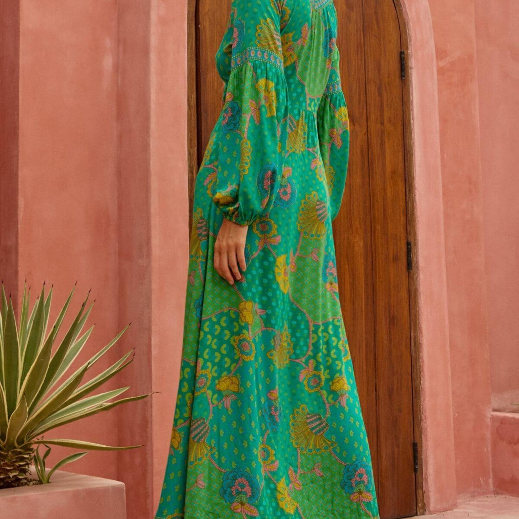 Nine Lives Bazaar Slow Dance Maxi Dress - Meadow