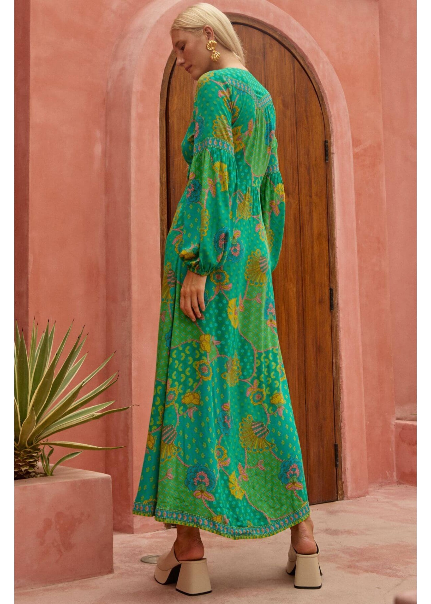 Nine Lives Bazaar Slow Dance Maxi Dress - Meadow