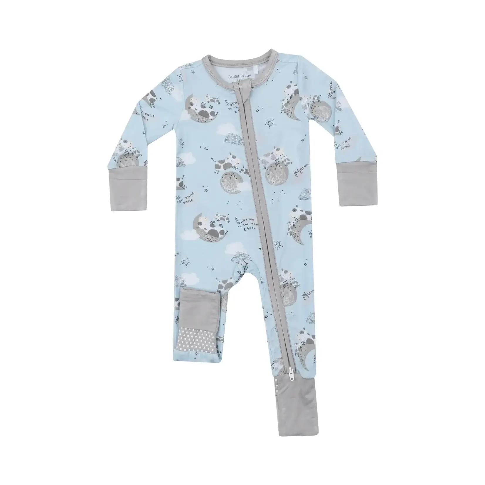 Angel Dear I Love You To The Moon Cows - 2 Way Zipper Romper