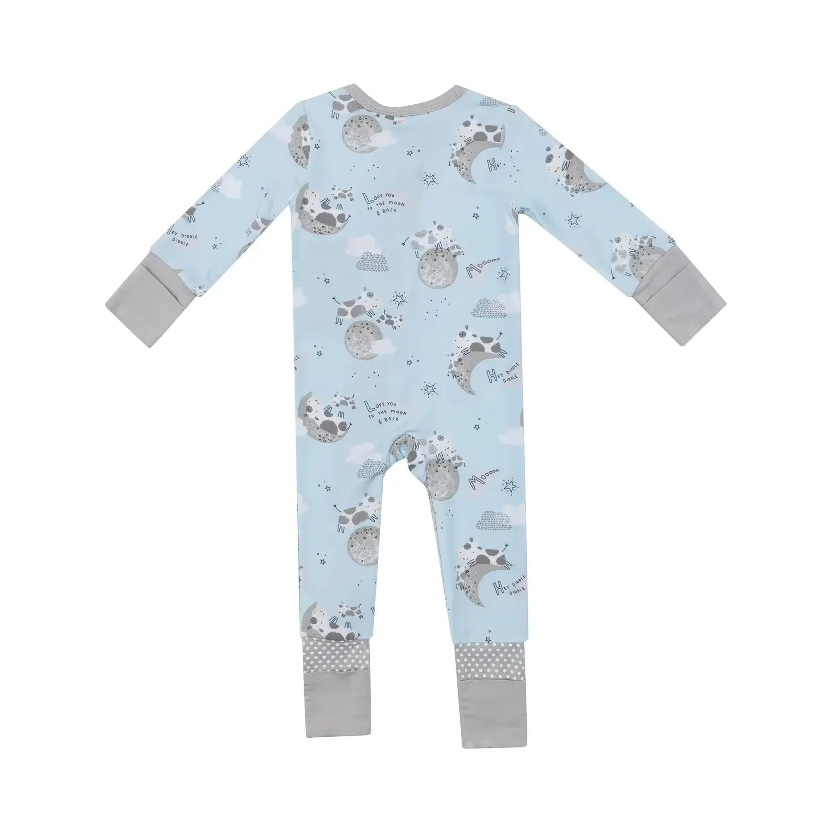 Angel Dear I Love You To The Moon Cows - 2 Way Zipper Romper
