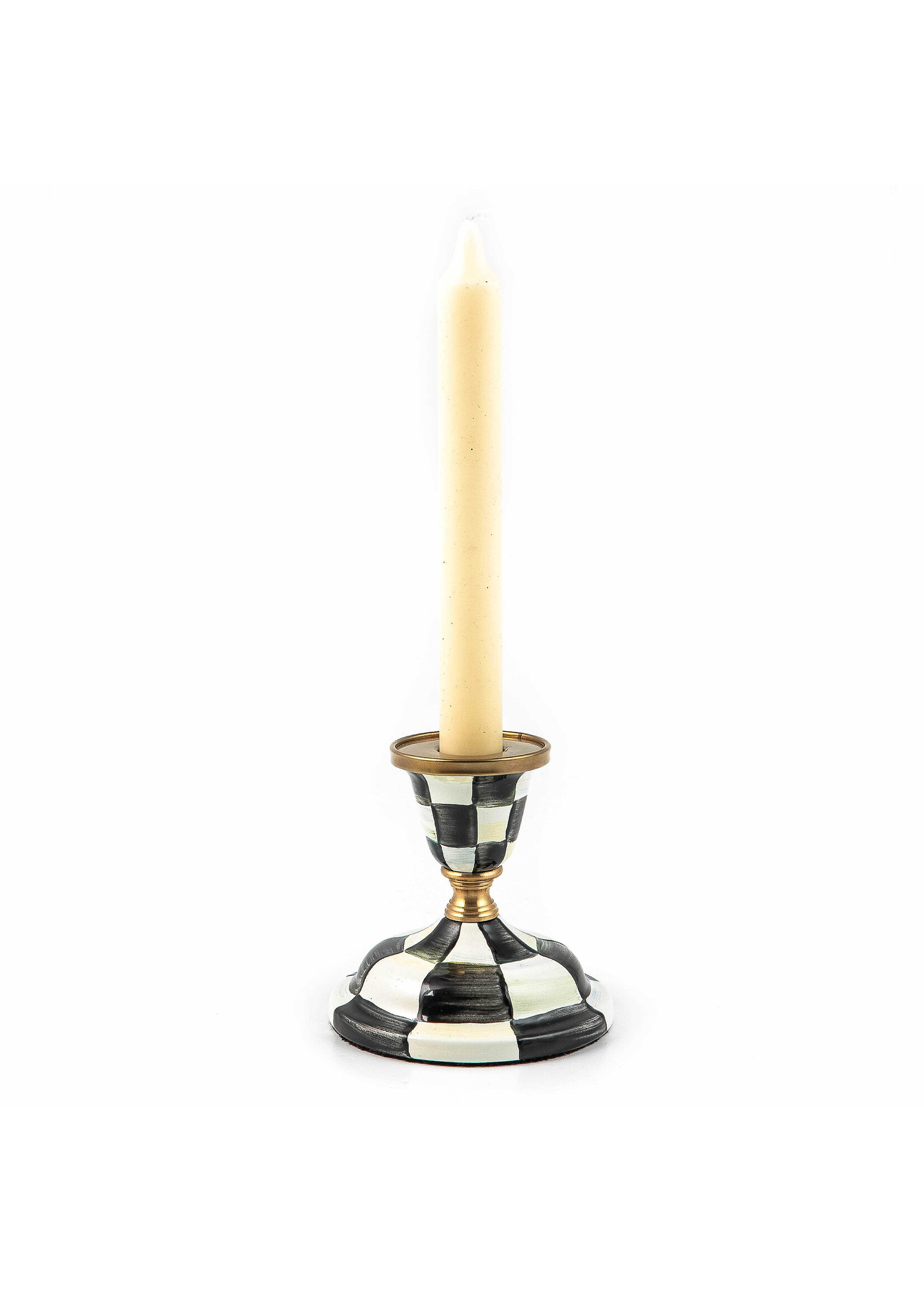 MacKenzie-Childs courtly check short candlestick