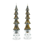 MacKenzie-Childs Tree Dinner Candles - 8" - Black - Set of 2