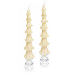 MacKenzie-Childs Tree Dinner Candles - 12" - Ivory - Set of 2