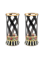 MacKenzie-Childs Maypole Black Highball Glass, Set of 2